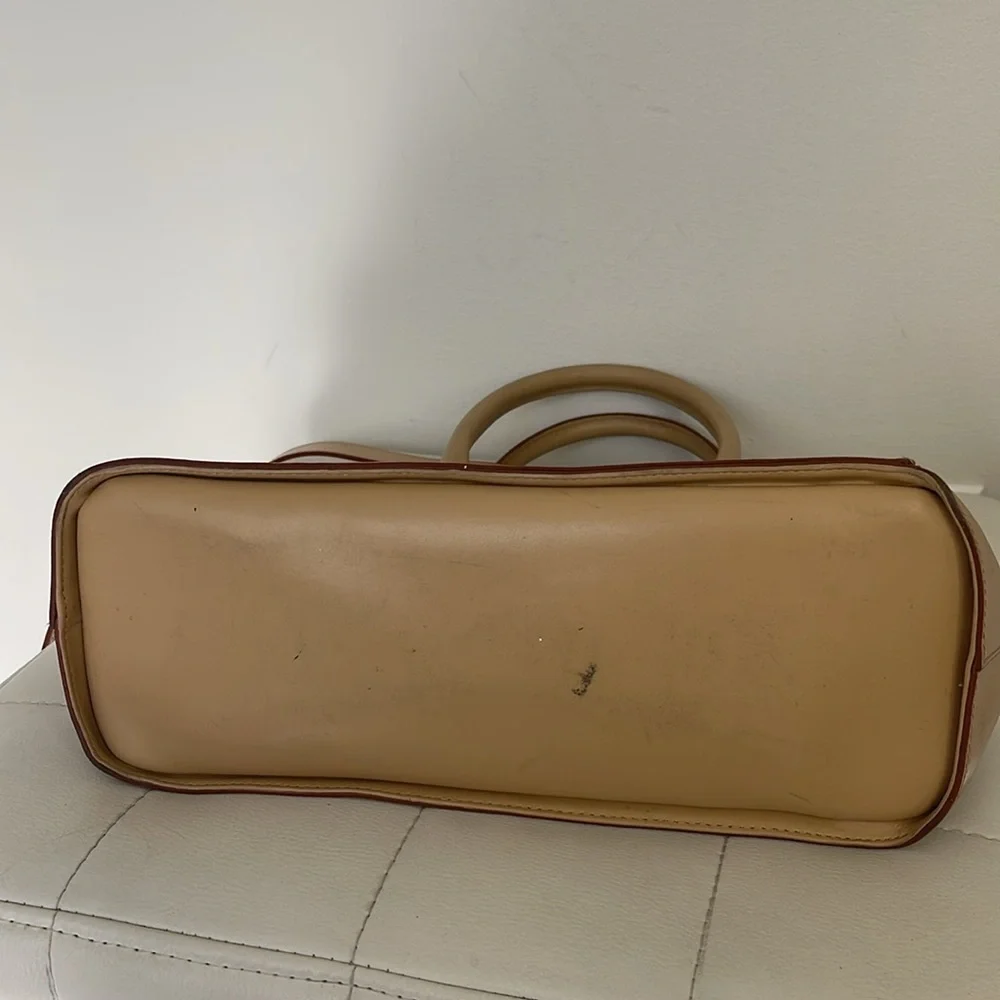 Tan Leather Satchel with removable shoulder strap made in Italy 🇮🇹